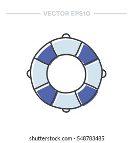 doodle icon. lifebuoy. vector illustration