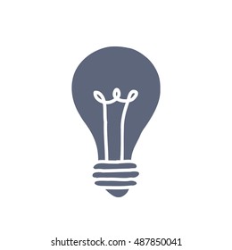 doodle icon. lightbulb. vector illustration