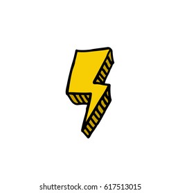 doodle icon. lightning. vector illustration