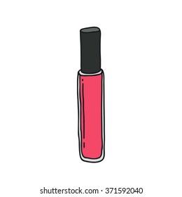 doodle icon. lip gloss. vector illustration