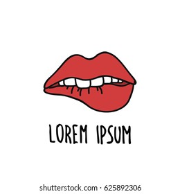 doodle icon. lips