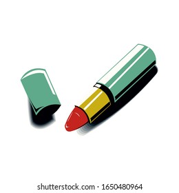 doodle icon. lipstick. vector illustration lip make up cosmetic