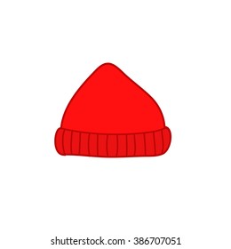 doodle icon. lumberjack hat. vector ilustration