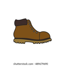 doodle icon. lumberjack shoes. vector illustration
