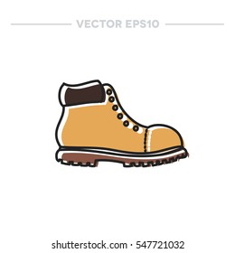 doodle icon. lumberjack shoes. vector illustration