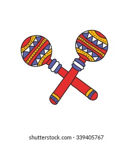 doodle icon. maracas. vector illustration