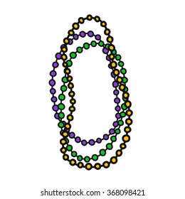 doodle icon. Mardi Gras beads. vector illustration