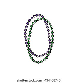 doodle icon. Mardi Gras beads. vector illustration