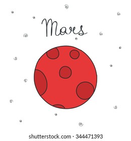 doodle icon. Mars. vector illustration