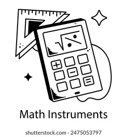 Here’s a doodle icon of math instruments 