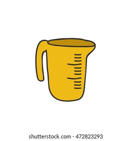 doodle icon. measuring cup. vector illustration