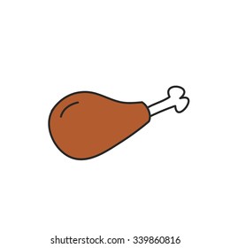 doodle icon. meat. vector illustration