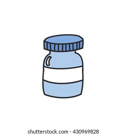 doodle icon. medicine bottle. vector illustration