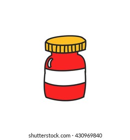 doodle icon. medicine bottle. vector illustration