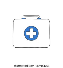 doodle icon. medicine chest. vector illustration