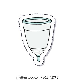 doodle icon. menstrual cup. isolated on white background. vector illustration