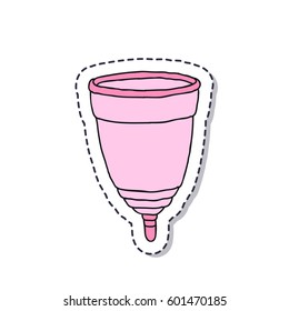 doodle icon. menstrual cup. isolated on white background. vector illustration