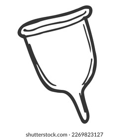 doodle icon. menstrual cup. vector illustration