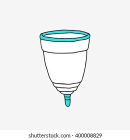 doodle icon. menstrual cup. vector illustration