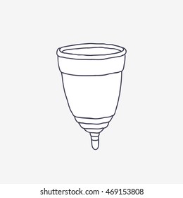 doodle icon. menstrual cup. vector illustration