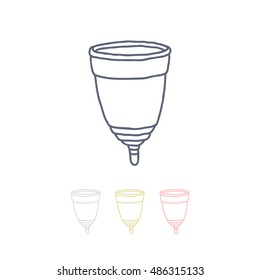doodle icon. menstrual cup. vector illustration