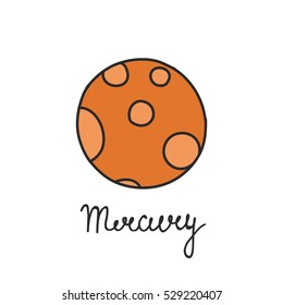 doodle icon. Mercury. vector illustration
