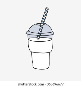 doodle icon. milkshake. vector illustration