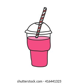 doodle icon. milkshake. vector illustration