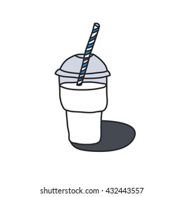 doodle icon. milkshake. vector illustration