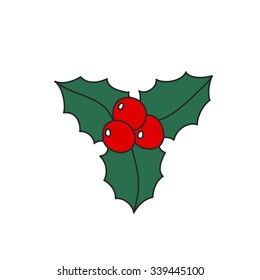 doodle icon. mistletoe. vector illustration