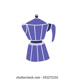 doodle icon. moka pot. geyser coffee maker. vector illustration