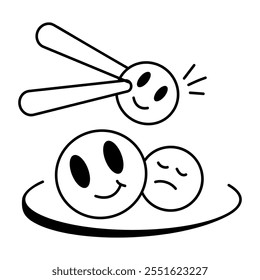 Um ícone de doodle de emojis de humor 

