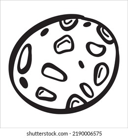 Doodle icon of the moon, a simple full moon, vector