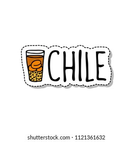 doodle icon. mote con huesillo. traditional Chilean summer-time non-alcoholic drink