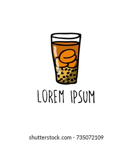 doodle icon. mote con huesillo. traditional Chilean summer-time non-alcoholic drink