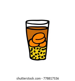 doodle icon. mote con huesillo. traditional Chilean summer-time non-alcoholic drink
