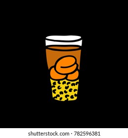 doodle icon. mote con huesillo. traditional Chilean summer-time non-alcoholic drink