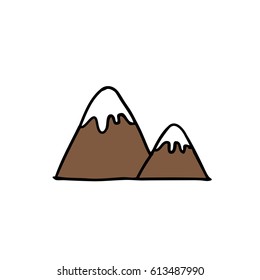 doodle icon. mountains. vector illustration