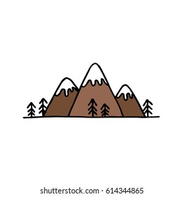 doodle icon. mountains. vector illustration