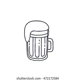 doodle icon. mug of beer. vector illustration