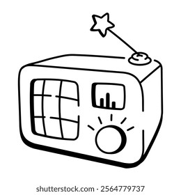 A doodle icon of music device 
