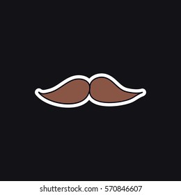 doodle icon. mustache, sticker. vector illustration