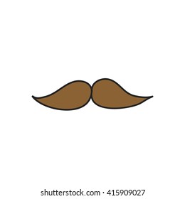 doodle icon. mustache. vector illustration