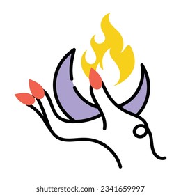 Doodle icon of mystery moon 