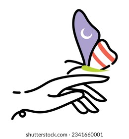 A doodle icon of mystical butterfly 