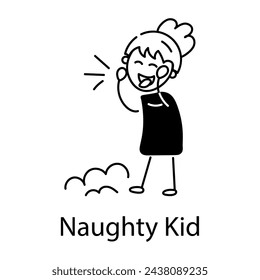 Here’s a doodle icon of a naughty kid 