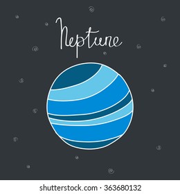 doodle icon. Neptune. vector illustration