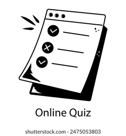 Here’s a doodle icon of online quiz 