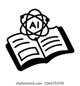 Doodle icon of an open ai book 