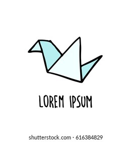 doodle icon. origami. isolated on white background. vector illustration